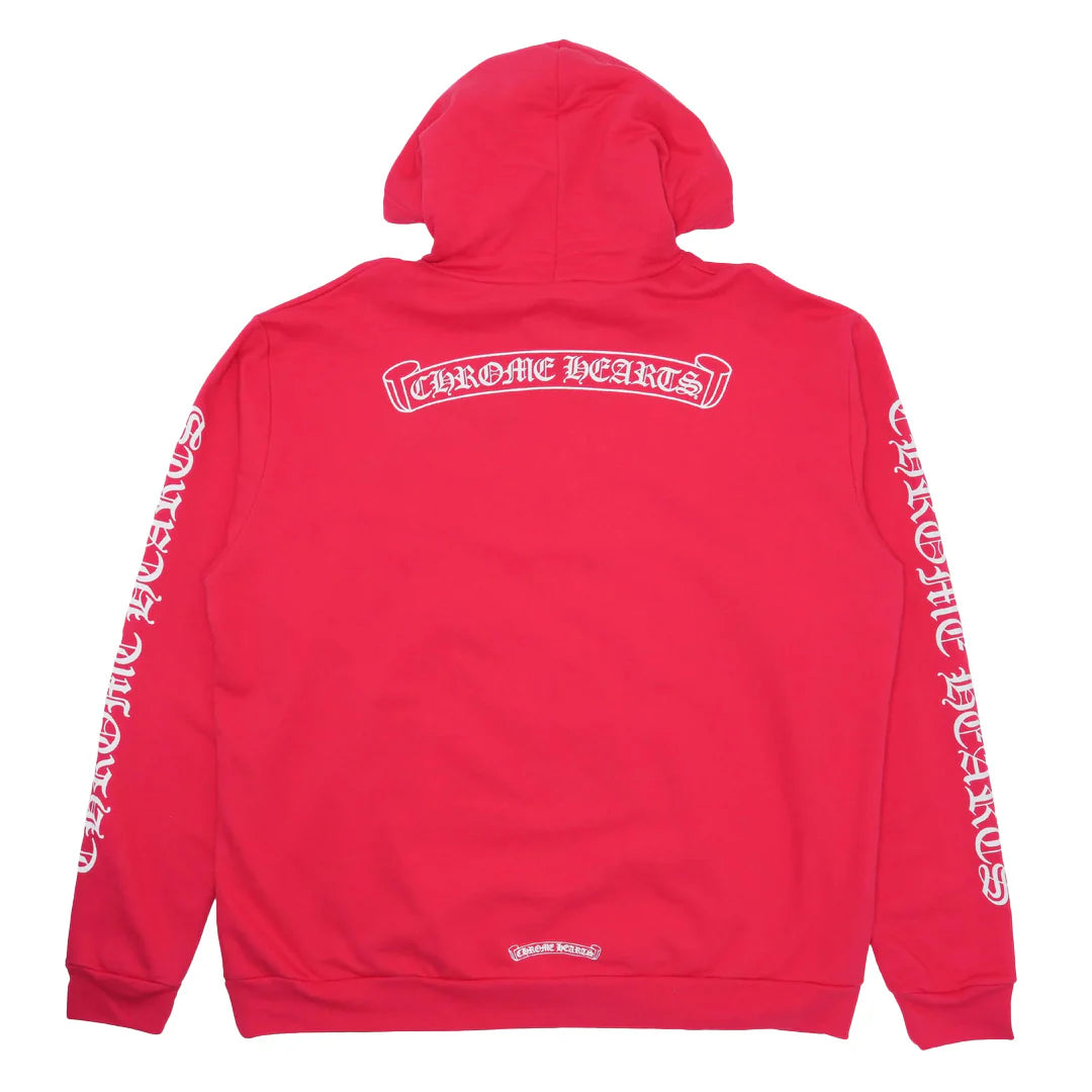 Chrome Hearts Scroll Logo Hoodie Red