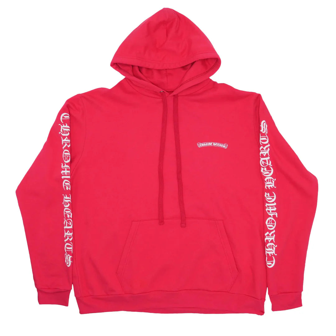 Chrome Hearts Scroll Logo Hoodie Red