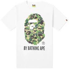 Green ABC Camo Big Ape Head By Bathing Ape Tee White