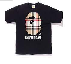 BAPE A Bathing Ape Check by Bathing Burberry Tee Black