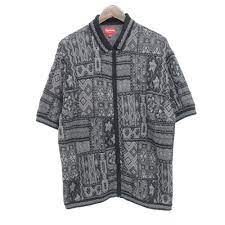 Supreme Patchwork Knit Zip Up Polo