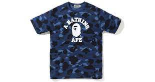 Bape Color Camo College Tee Blue