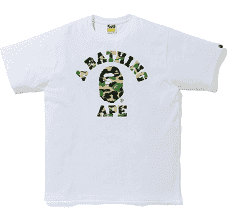 BAPE ABC Camo College Tee White/Green (SS21)