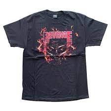 Revenge Gallery Red Flame Skull Tee Black