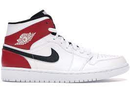 Jordan 1 Mid White Black Gym Red