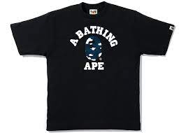 BAPE Stripe ABC Camo College Tee Black/Navy