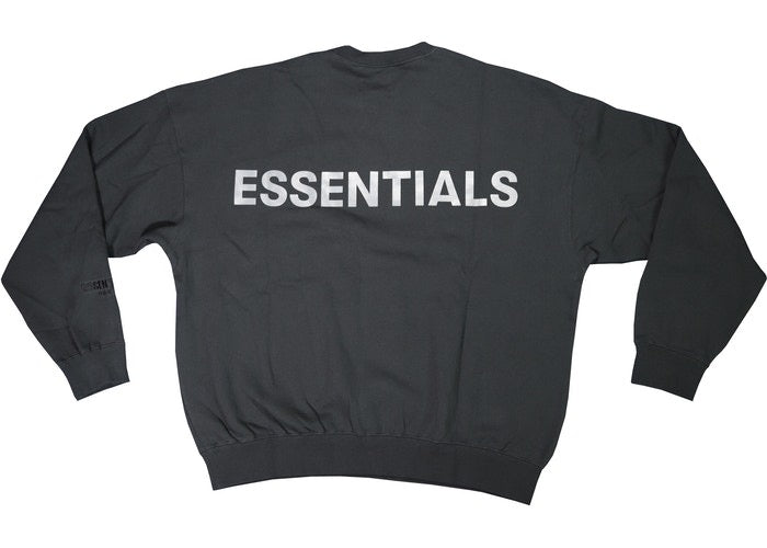 FEAR OF GOD ESSENTIALS 3M Logo Crewneck Sweatshirt Black/White