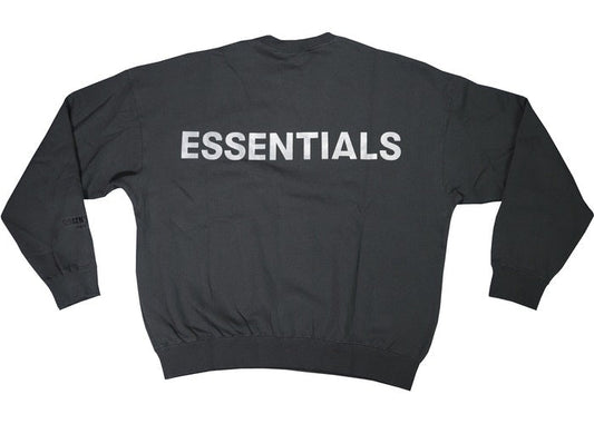 FEAR OF GOD ESSENTIALS 3M Logo Crewneck Sweatshirt Black/White
