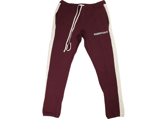 FEAR OF GOD Essentials Side Stripe Sweatpants Burgundy