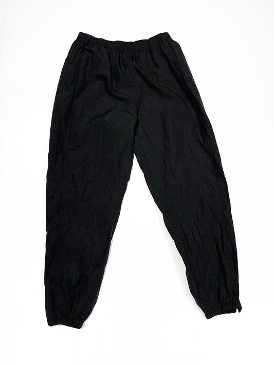 Vintage Reebok White Logo Windbreaker Pants Black