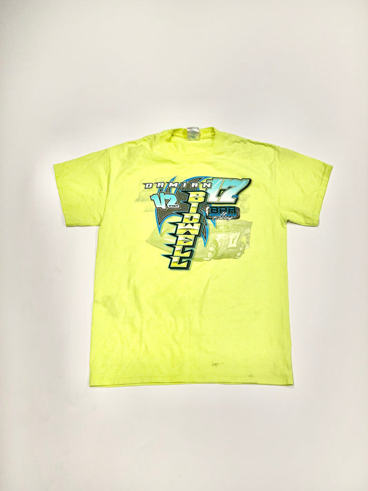 Vintage Damian Bidwell Nascar Tee Lime Green