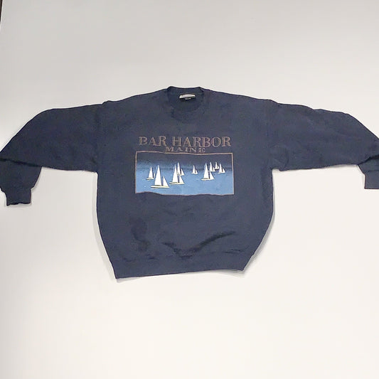 Vintage Bar Harbor Maine Crewneck Sweater Navy