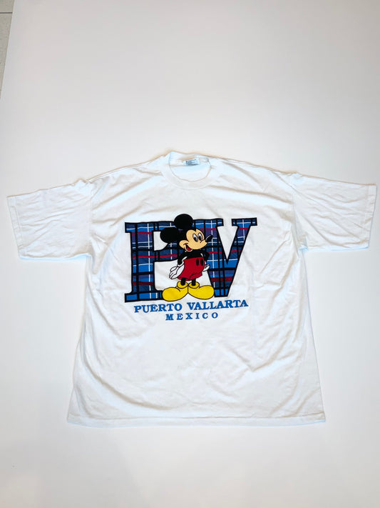 Vintage Puerto Vallarta Mickey Tee White