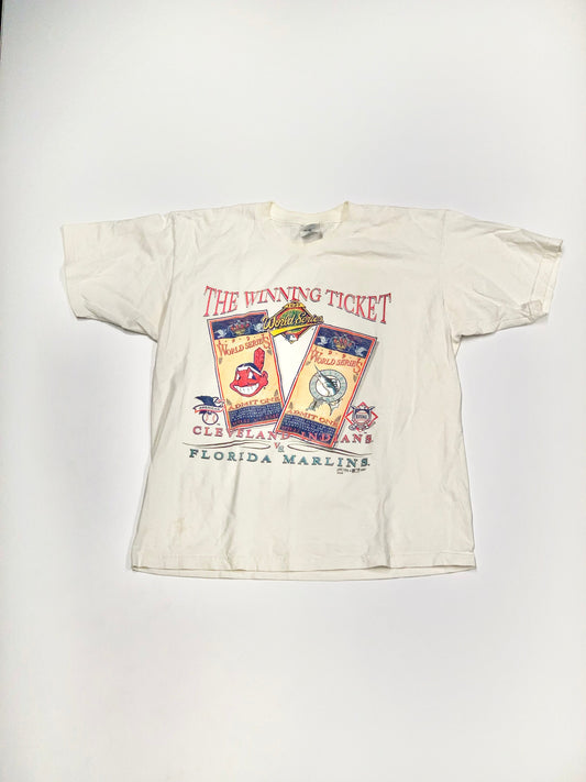 Vintage Cleveland Indians VS Florida Marlins Tee White