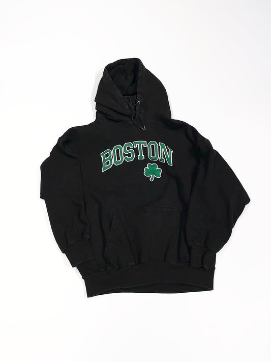 Vintage Boston Celtics Pull Over Hoodie Black