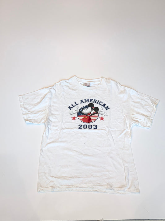 Vintage All American Mickey Mouse Tee White