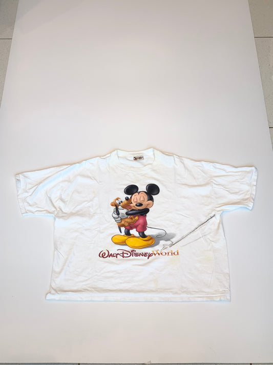 Vintage Mickey Mouse And Goofy Tee White