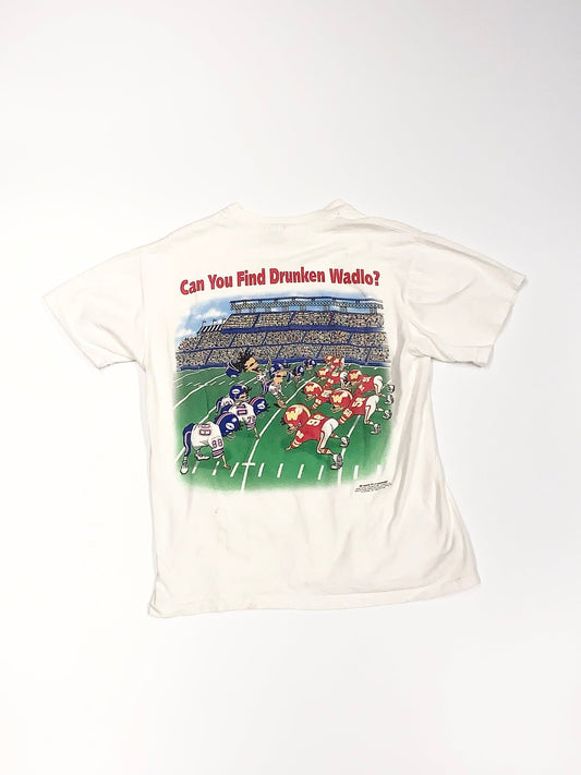 Vintage Can You Find Drunken Waldo Tee White