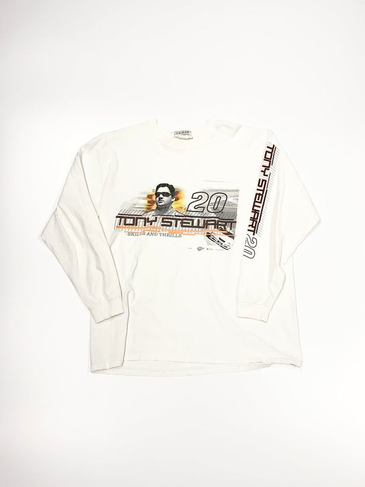 Vintage Tony Stewart 20 Nascar Long Sleeve Tee White