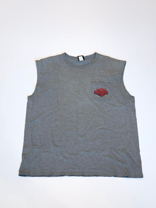 Vintage Harley Davidson Sleeveless Tee Grey