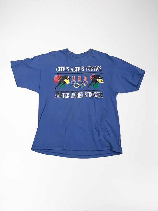 Vintage Citius Altius Fortius Tee Blue