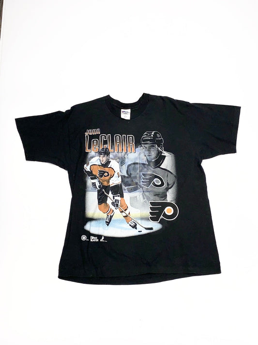 Vintage John LeClair Philadelphia Flyers Tee Black