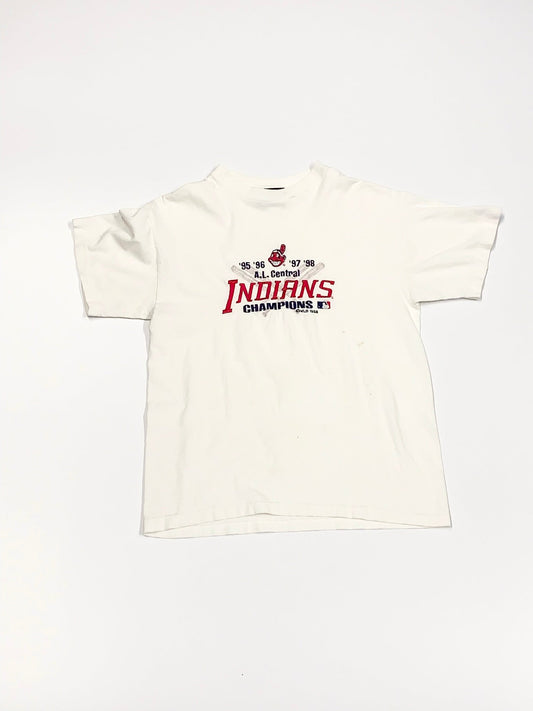 Vintage Cleveland Indians Embroidered Tee White