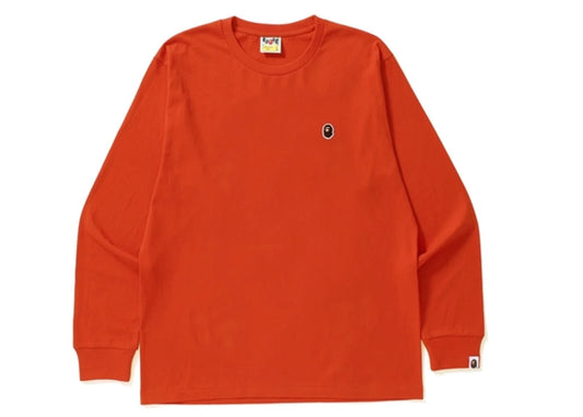 Bape Ape Head One Point L/S Tee Orange