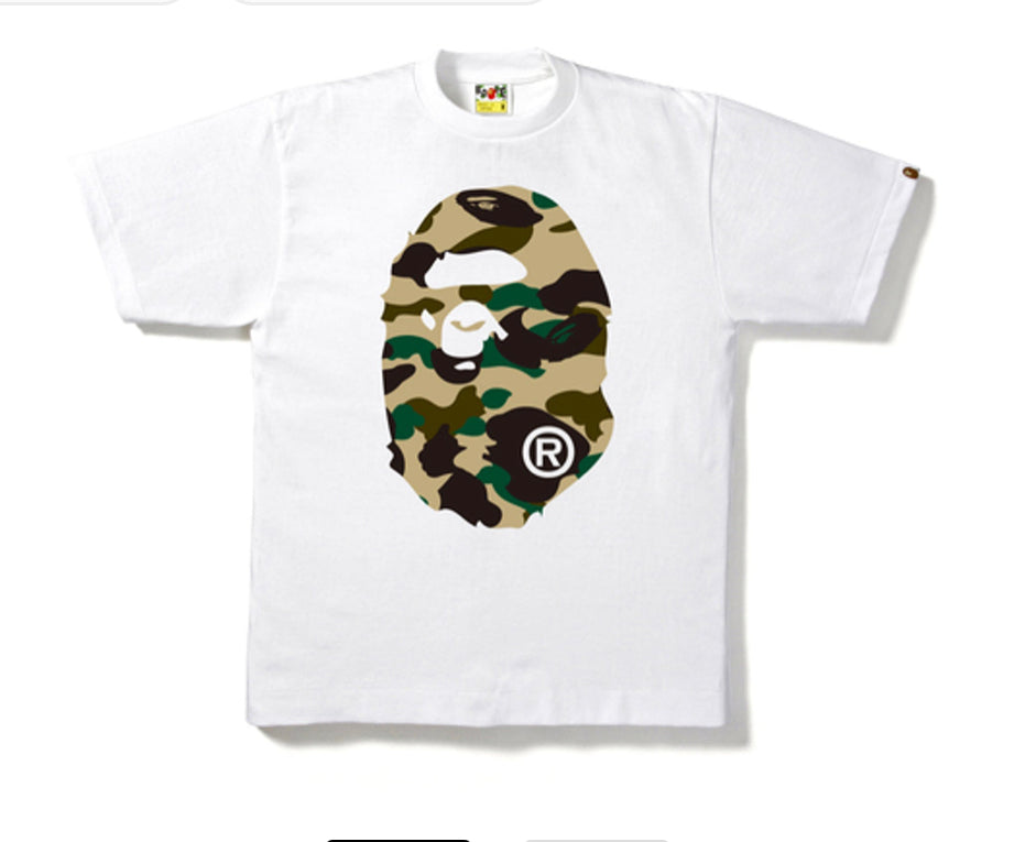 BAPE 1st Camo Big Ape Head Tee White/Yellow