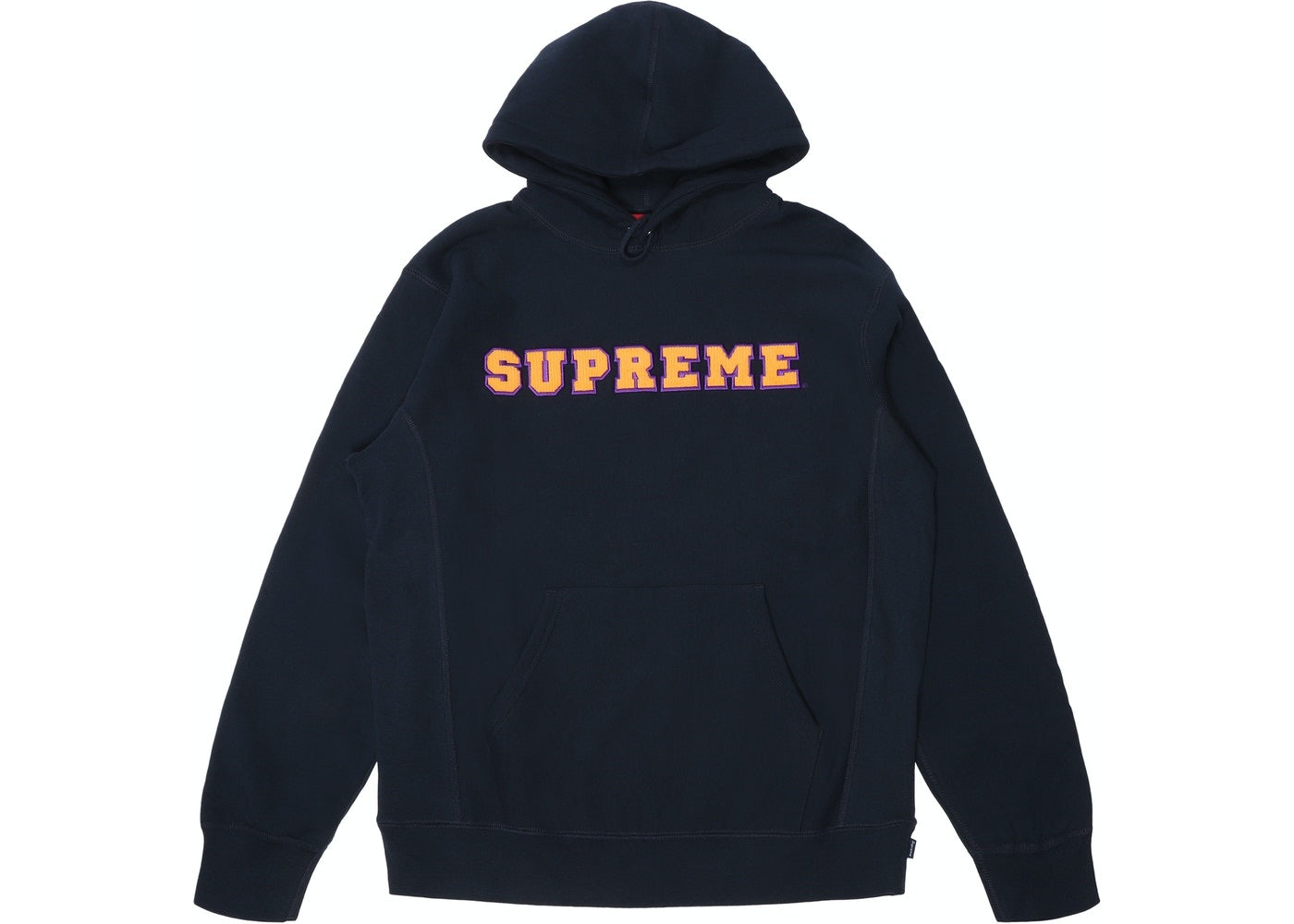 Supreme Cord Collegiate Logo Hoodie (Navy)