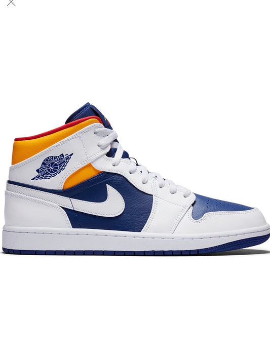 Jordan 1 mid Royal Blue Laser Orange