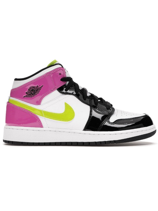 Jordan 1 Mid White Black Cyber Pink (GS)