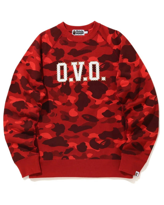 Bape X OVO Color Camo Crewneck (Red)