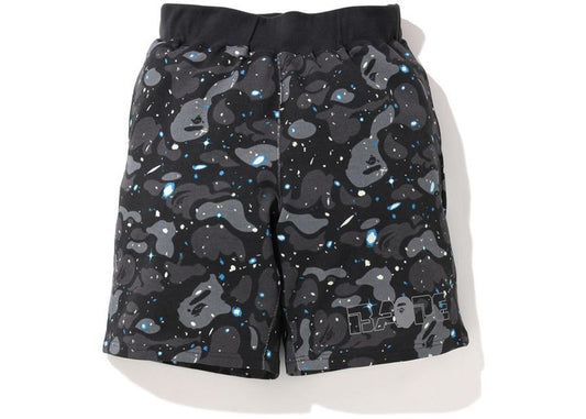 BAPE A Bathing Ape Space Camo Sweat Wide Short Black