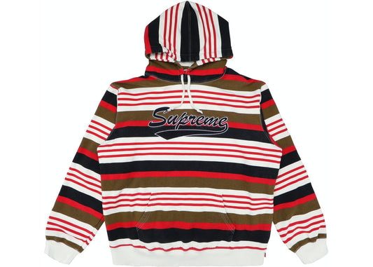 Supreme Striped Hoodie (Red)