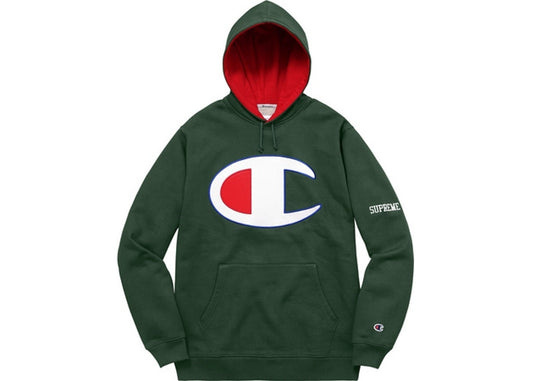 Supreme Champion Satin Logo Hoodie (Dark Green)