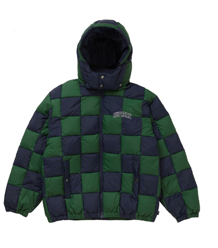 Supreme Checkerboard Puffy Jacket (Navy)