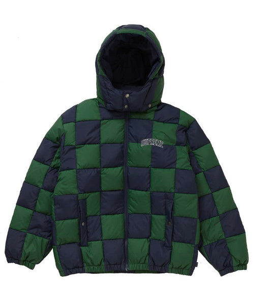 Supreme Checkerboard Puffy Jacket (Navy)