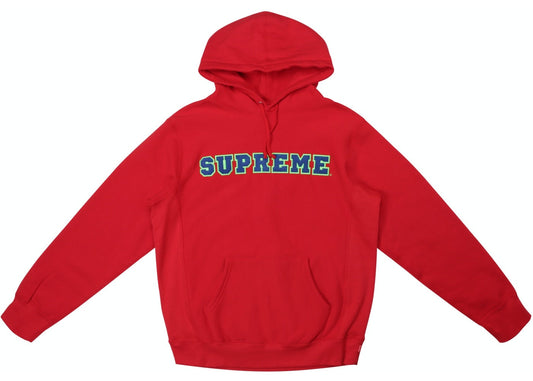 Supreme Cord Collegiate Logo Hoodie (Red)