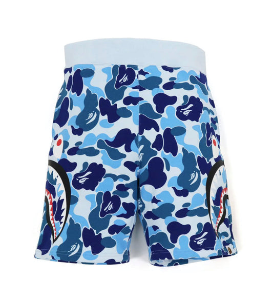 BAPE Big ABC Camo Side Shark Sweat Shorts Blue