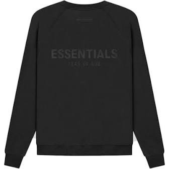 FEAR OF GOD ESSENTIALS 3D Silicon Applique Crewneck Dark Slate/Stretch Limo/Black
