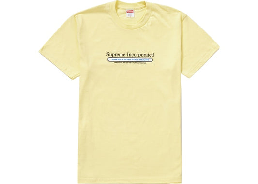 Supreme Inc. Tee Pale Yellow