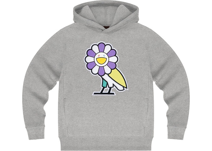 Takashi Murakami x OVO Surplus Flower Owl Hoodie Heather Grey