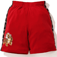 BAPE Tiger Jersey Wide Shorts Red